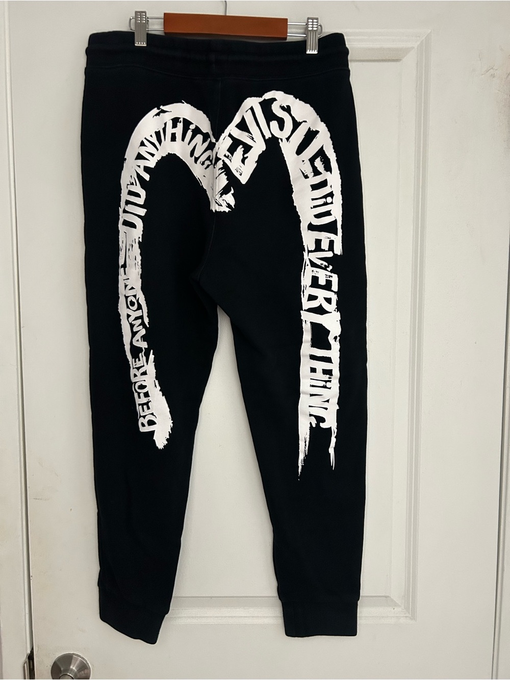 Evisu Logo Black Sweats Pants Japanese Sweats Men’s Size Small